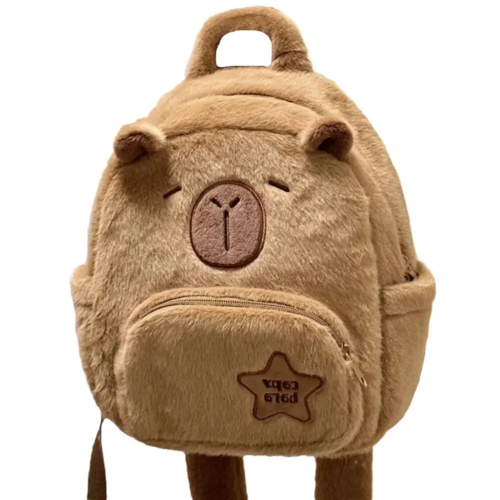 Kawaii Capybara Plush Backpack for Women Versatile Cartoon Funny Capibala Crossbody Bag aLrge Capacity Tote Bag