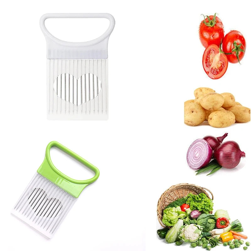 Stainless Steel Onion Holder Slicer Prongs Cutter Chopper Vegetable and Meat Cutter Holder Comb Kitchen Gadget Accessories