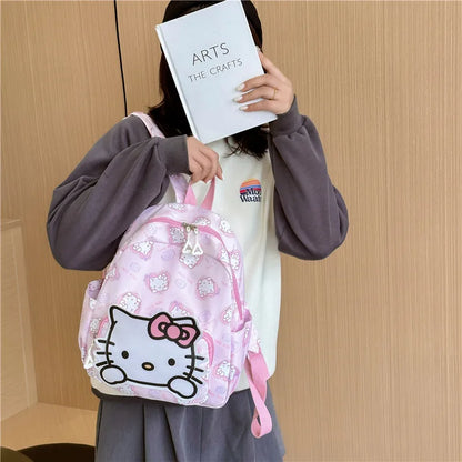 Sanrioed Anime Hello Kitty Cinnamoroll My Melody Kuromi Cute Kid Backpack Kawaii Cartoon Leather Mini School Bag Holiday Gift