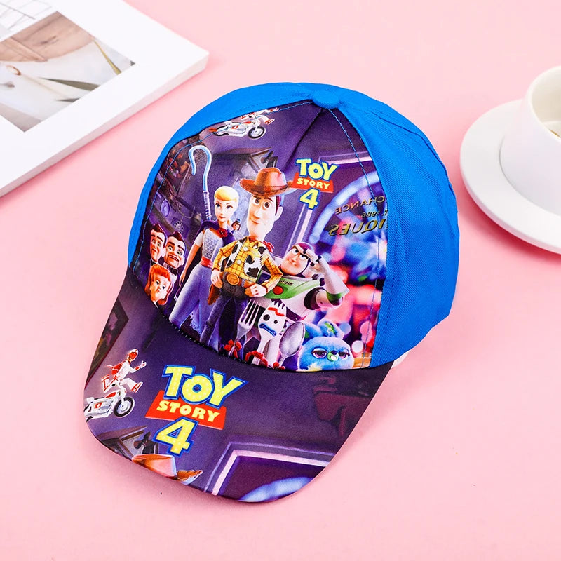 Disney New Anime Frozen Minnie Mouse Kids Brand Hat Boy Girl Travel Caps Spiderman Mickey Baby Caps Figure Gift Toys 3-8Y