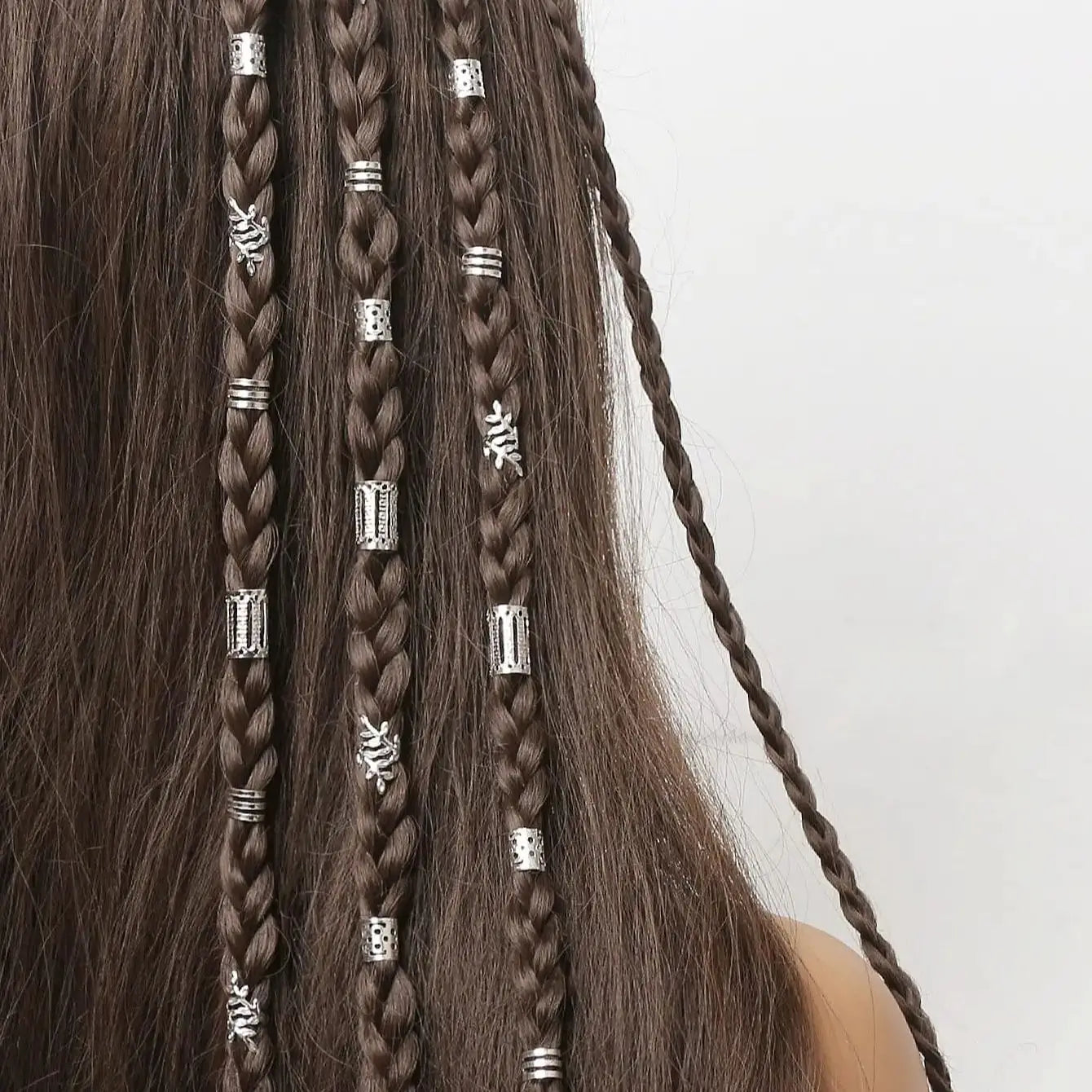 40pcs/set Mixed Hair Rings Set, Dreadlocks Beads Hair Braid Rings Clips Dread Locks Hair Braiding Cuffs Decoration/Accessories