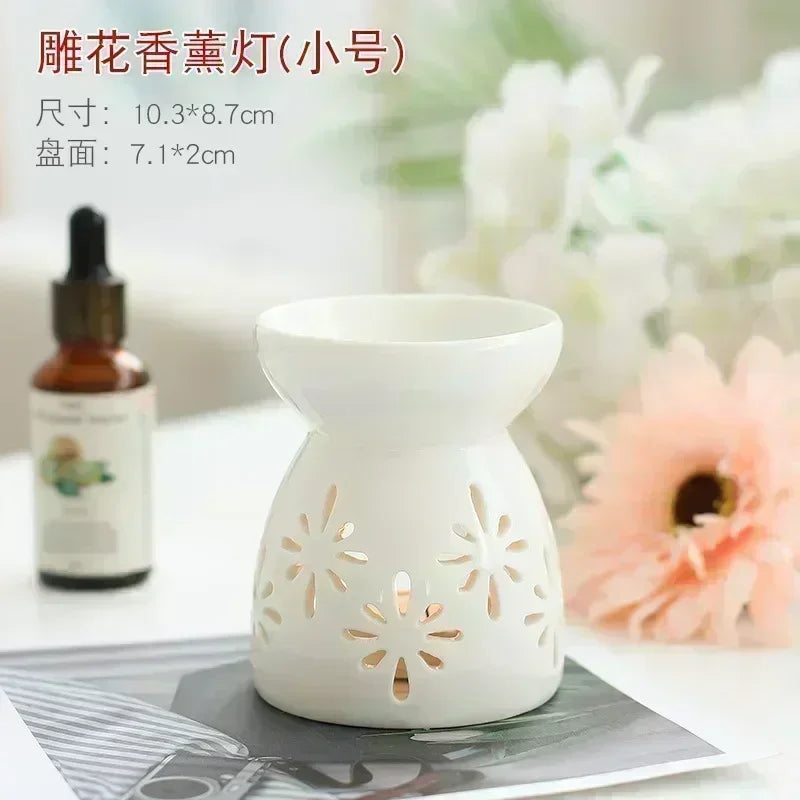 Household Romantic Ceramic Aromatherapy Stove Indoor Candle Retro Aromatherapy Stove Bedroom Lamp Stove