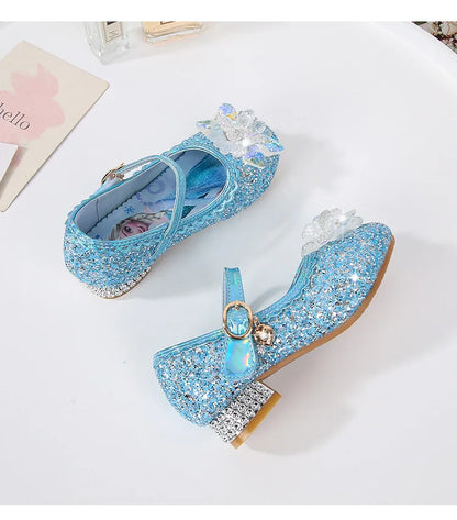 2024 Spring New Children's Shoes Ice And Snow Romance Princess Elsa Shoes Girl's Fashion Sandals Crystal Princess Shoes