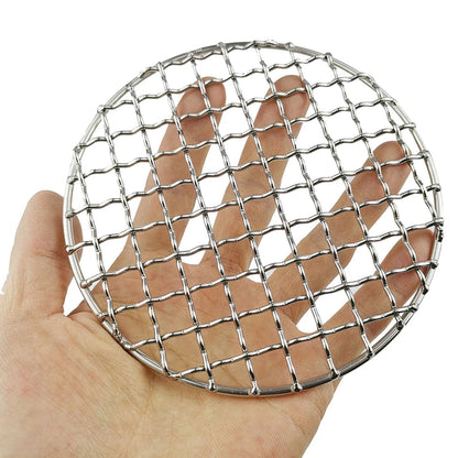 Stainless Steel Camping Grill Grate Mesh Pads Square Round Grilling Net Fire Cooking Outdoor Activities Traveling Picnic BBQ Pad