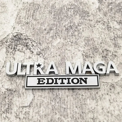 Ultra MAGA Emblem 3D Metal Car Sticker for Universal Car Decoration Classic Personality Labels Zinc Alloy Badge Decal Gadget