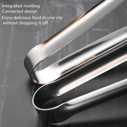 Stainless Steel Grill Tongs Food Clip BBQ Steak Clip Bread Tong Cooking Utensils Party Non-Slip Kitchen Gadgets Accessories BBQ