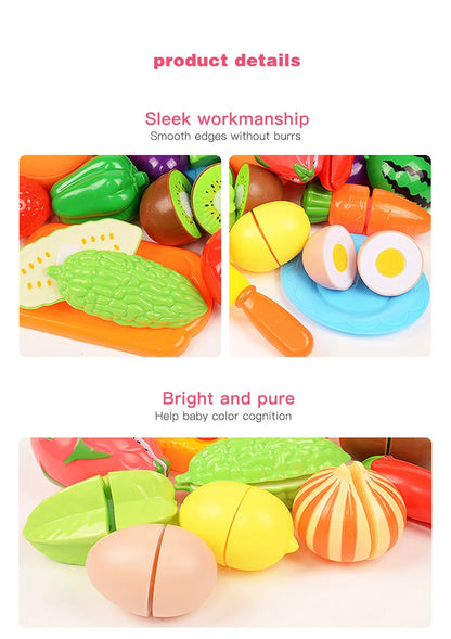 Children Toys Cutting Fruits and Vegetables Set for Kids Pretend Play Simulation Kitchen Toy Montessori Baby Toys for Girls Boys