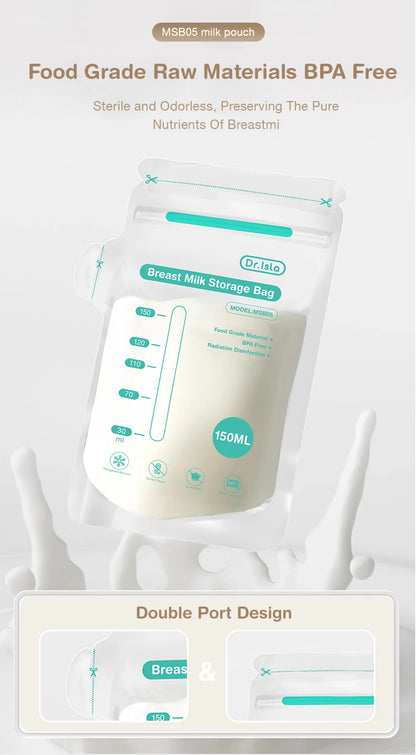 30Pcs 150/250ML Breast Milk Storage Bag Disposable Small Capacity Frozen Milk Storage Bag BPA Free