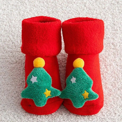 Kids Children's Socks for Girls Boys Thicken Print Cotton Toddlers Baby Christmas Socks for Newborns Infant Short Socks