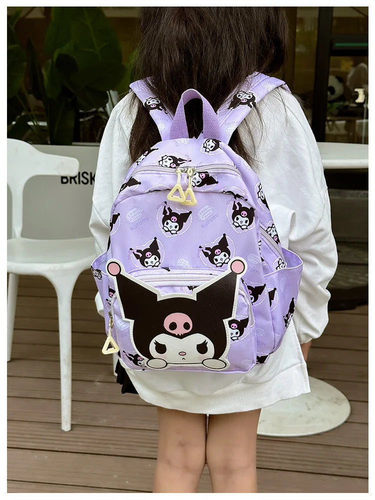 Sanrioed Anime Hello Kitty Cinnamoroll My Melody Kuromi Cute Kid Backpack Kawaii Cartoon Leather Mini School Bag Holiday Gift