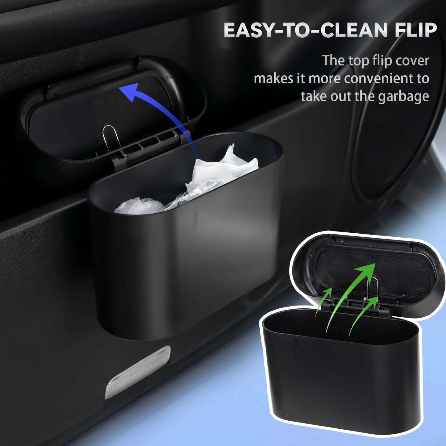 Mini Car Trash Can with Lid Hanging Waterproof Waste Rubbish Bin Garbage Basket Organizer Storage Box Auto Interior Accessories