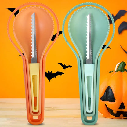 3 IN 1 Halloween Pumpkin Carver Fruit Vegetable Corer Separator Scraper Manual Food Cutter Spoon Multipurpose Kitchen Gadgets