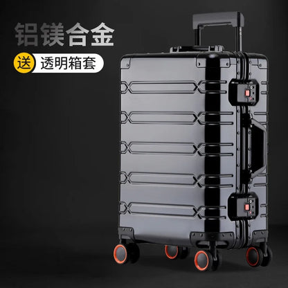 KLQDZMS High Quality 100% Aluminium Suitcases With Wheeled Trolleys Business Trip Large Capacity Rolling Luggage Travel Bag