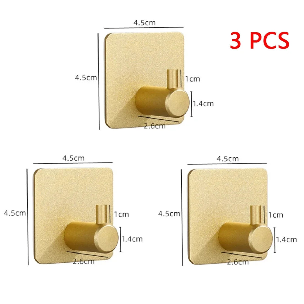 1-3PCS Wall Hook Strong Without Drilling Punch Free Clothe Bag Bathroom Door Kitchen Towel Hanger Hooks Home Storage Accessories