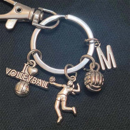 I Love Volleyball Keychain Letter Volleyball Player Sports Keyring Gift Women Man Accessories Jewelry Bag Pendant Family