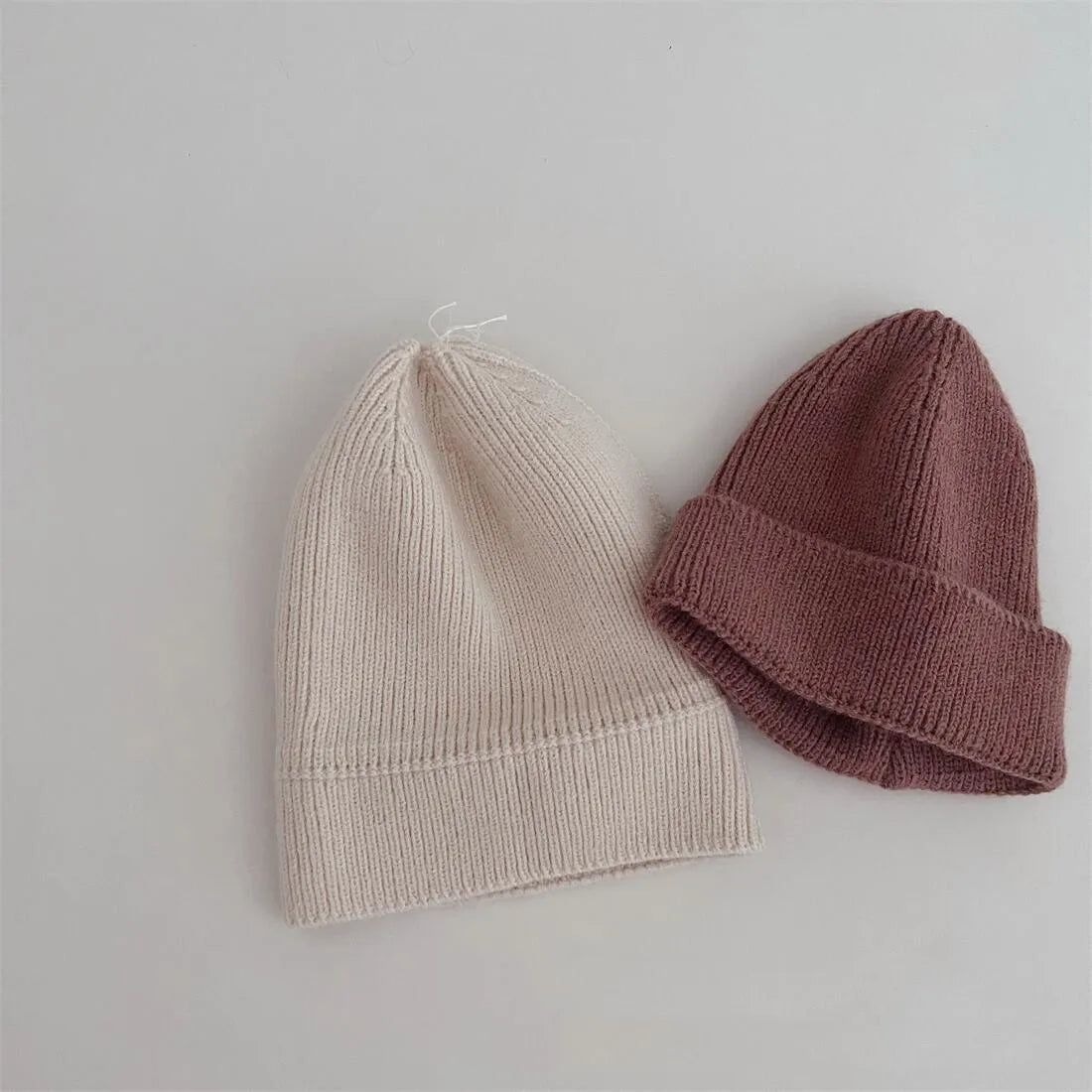 Autumn Winter Knitsuit Boy Girl Children Candy Color Solid Casual Knitted Hat Baby Warm Soft Cotton Cap Kid Fashion Kniting Caps