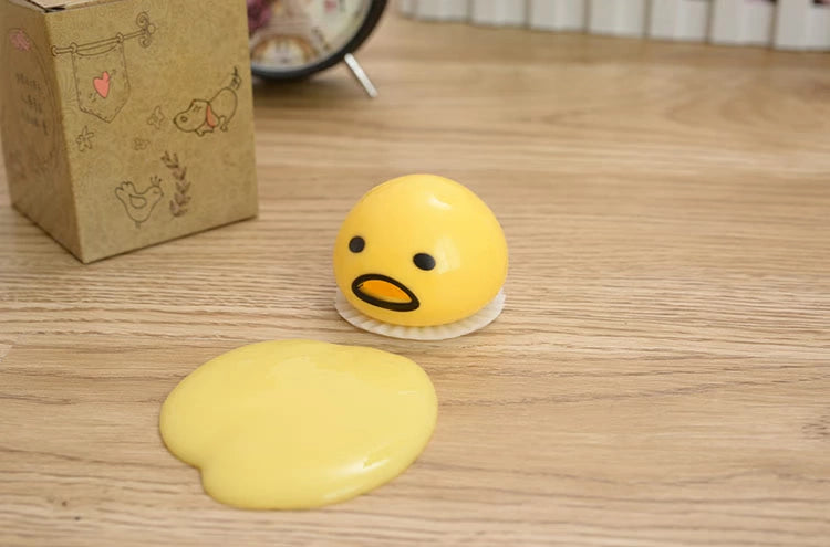 Tiktok Lazy Eggs Toy Will Vomit Gudetama Vomiting Yolk Brother Custard Bun Squeezing Toy Nausea Egg Anime Peripheral