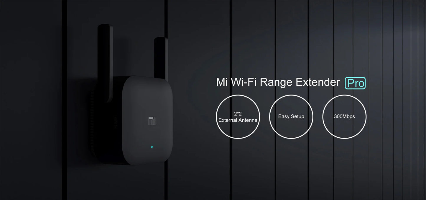 Xiaomi Repeater WiFi Pro Mi Amplifier Network Expander Router Power Extender Roteador 300M 2.4G 2 Antenna for Router Home Office